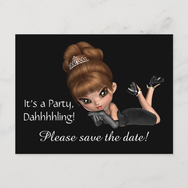 Carte Postale Faire-part Diva Enregistrez la Date (Devant)