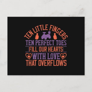 Carte Postale Faire-part Dix petits doigts Dix orteils parfaits remplissent