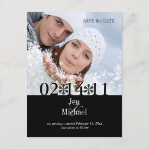 Carte Postale Faire-part do-it-yourself couleur, photo Enregistrer la date