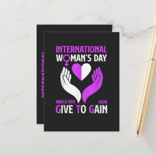 Carte Postale Faire-part Donner pour Gagner Bonne Fête des Femmes