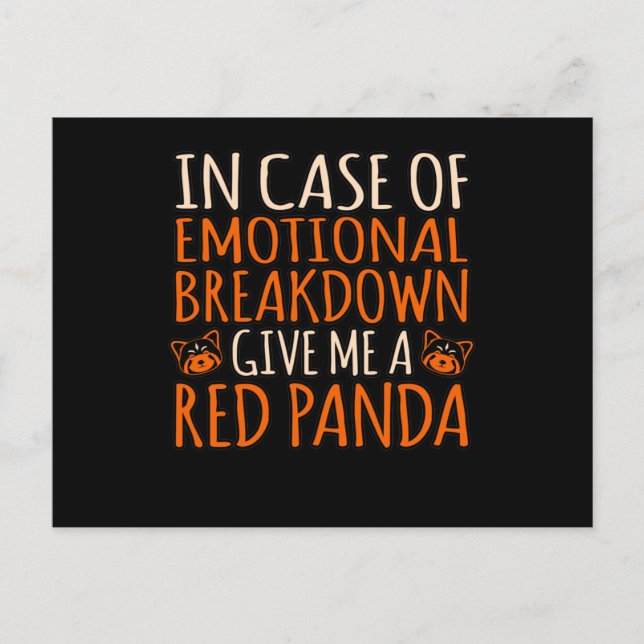 Carte Postale Faire-part Donnez-moi un animal de compagnie mignon panda rou (Devant)