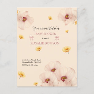Carte Postale Faire-part Douce Baby Florale 
