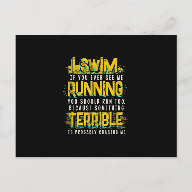 Carte Postale Faire-part Drôle cadeau de natation pour nageur (Devant)