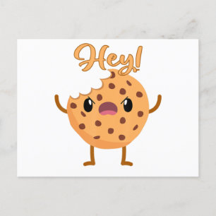 Carte Postale Faire-part Drôle Chip Chocolat Cookie Un Bite Sorti Mad