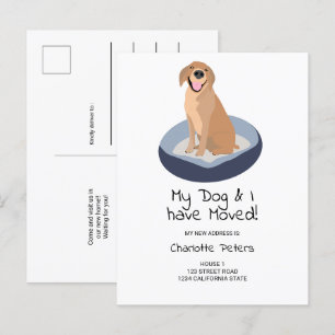 Carte Postale Faire-part Drôle mignon chien labrador illustration en mouvem