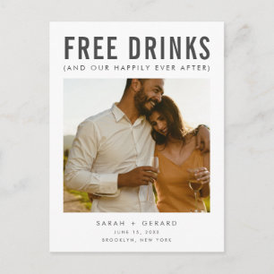 Carte Postale Faire-part Drôle Photo QR Code Budget Mariage Enregistrer la