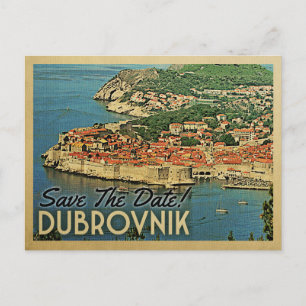 Carte Postale Faire-part Dubrovnik Sauver La Date Vintage Croatie