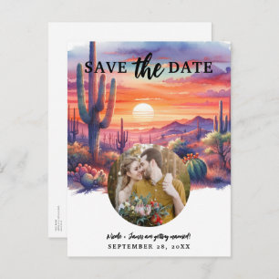 Carte Postale Faire-part Eau douce du désert Enregistrer la date