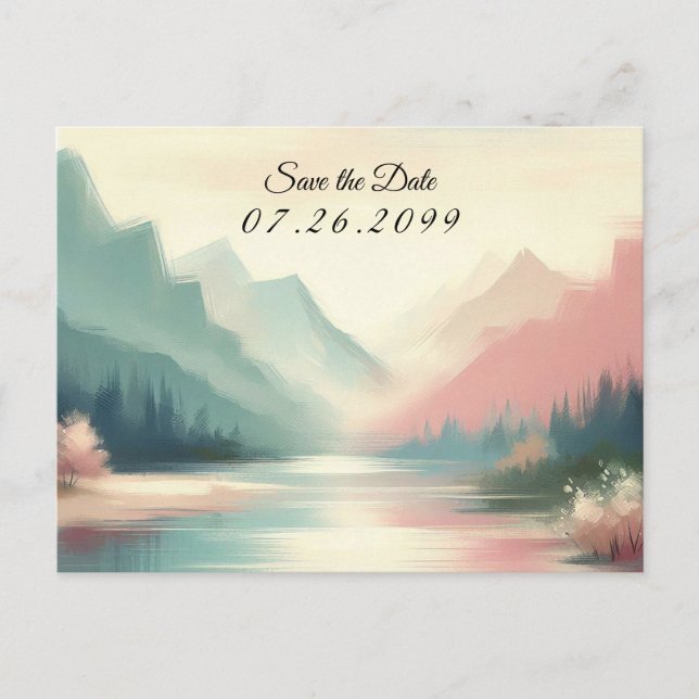 Carte Postale Faire-part Echos doux des montagnes (Devant)