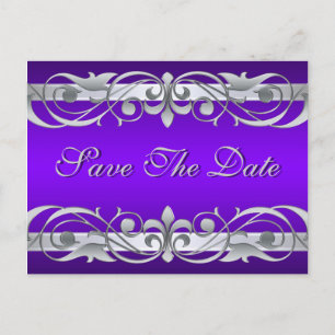 Carte Postale Faire-part Économies argentées de Grande -Duchesse pourpre la