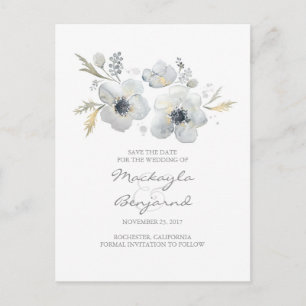 Carte Postale Faire-part Économies botaniques vintages d'anémone