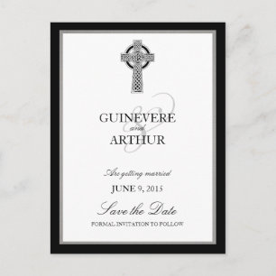 Carte Postale Faire-part Économies classiques de mariage de croix celtique