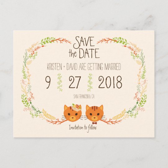 Carte Postale Faire Part Economies Cremes De Mariage De Chats Lunatiques De Zazzle Fr