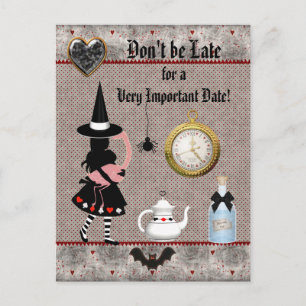 Carte Postale Faire-part Économies de baby shower d'Alice Halloween la date