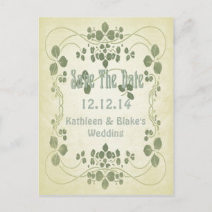 Carte Postale Faire-part Économies de Nouveau d'art la date