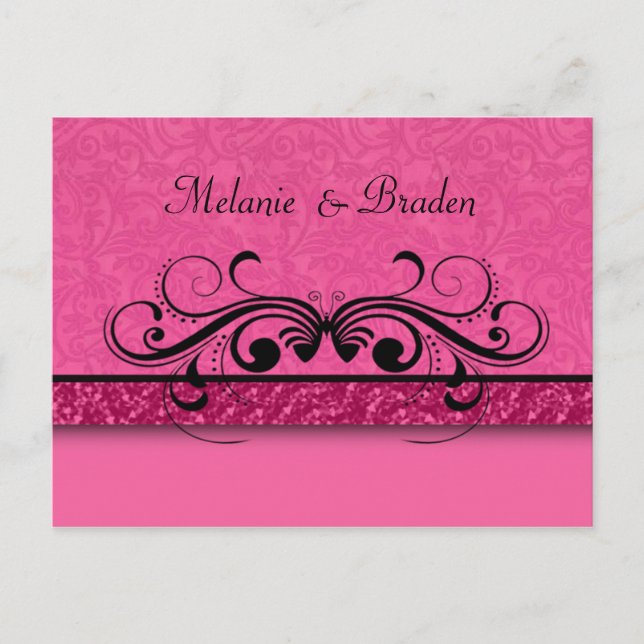 Carte Postale Faire-part Économies de papillon de damassé l'invitation de (Devant)