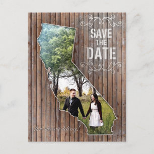 Carte Postale Faire-part Économies du bois vintages de la Californie la