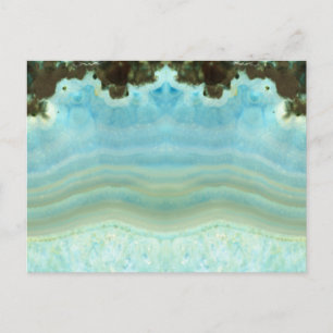 Carte Postale Faire-part Économies en cristal élégantes vides de bleu la