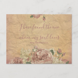 Carte Postale Faire-part Économies florales vintages la date