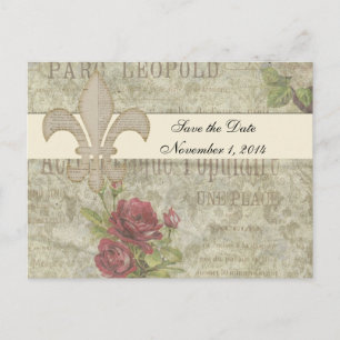 Carte Postale Faire-part Économies françaises vintages de collage la date