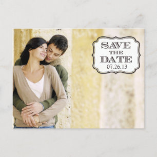 Carte Postale Faire-part Économies noires modernes d'étiquette de remous le