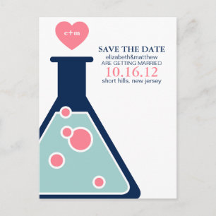 Carte Postale Faire-part Économies parfaites de mariage de chimie la date