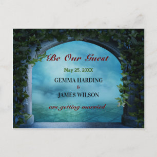 Carte Postale Faire-part Économies Romance de bleu de lierre de voûte