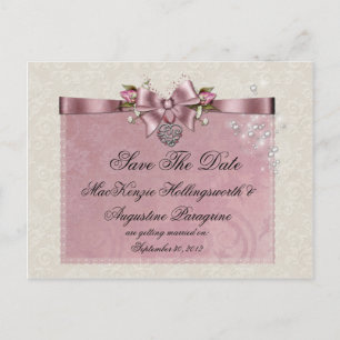 Carte Postale Faire-part Économies roses de parties scintillantes de