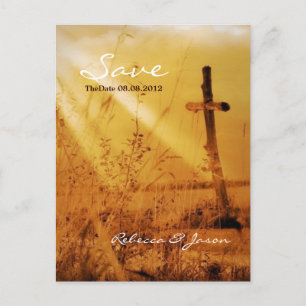 Carte Postale Faire-part économies vintages de mariage de croix de pays la