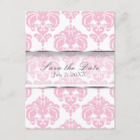 Économisez la date de mariage chic damassé rose et