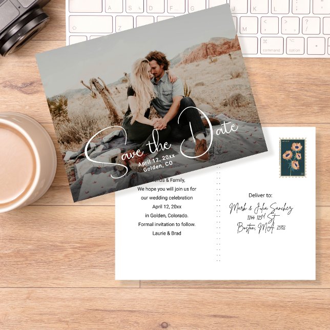 Carte Postale Faire-part Écrit Sauvegarder la Date (Créateur téléchargé)
