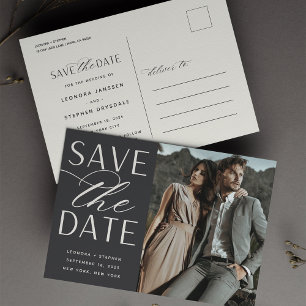 Carte Postale Faire-part Écriture lisse Enregistrer la date de mariage ph