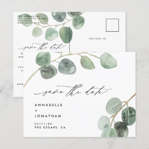 Carte Postale Faire-part Écriture moderne élégante vintage non photo mariag