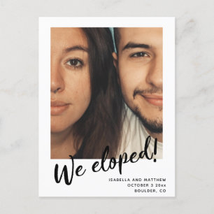 Carte Postale Faire-part Écriture moderne minimaliste Nous nous sommes mari