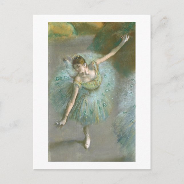 Carte Postale Faire-part Edgar Degas | Danseur en vert | Nouvelle adresse (Devant)