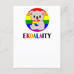 Carte Postale Faire-part Ekoalaty Égalité Gay Koala Ours Drôle LGBT Rainbo