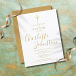 Carte Postale Faire-part Élégant Baptême Christening Gold Signature Script<br><div class="desc">Baptême élégant baptême enregistrer la carte postale invitation date avec un élégant nom de signature de script doré. Personnalisez avec votre baptême spécial ou information de baptême en lettres d'or chic sur ce design neutre pour les hommes. Conçu par Thisisnotme©</div>