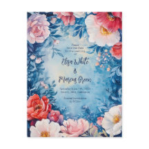 Elégant cadre Floral Vintage Mariage Enregistrer l