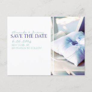 Carte Postale Faire-part Élégant Coussin de Bague Save the Date