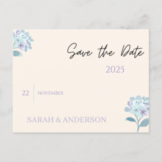Carte Postale Faire-part Elegant Floral Save the Date Card