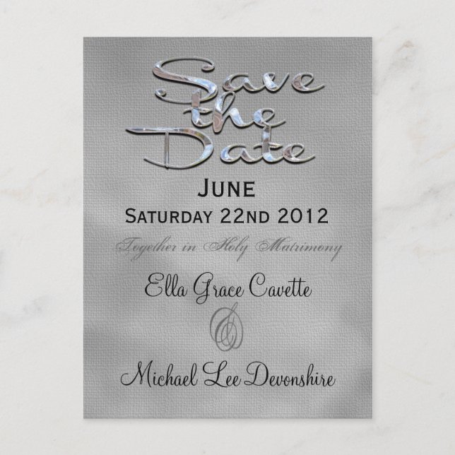 Carte Postale Faire-part Élégant hiver Enregistrer la date Mariage rappel (Devant)