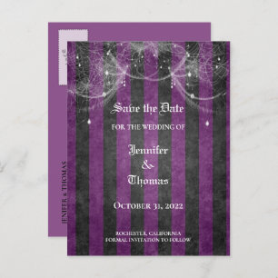 Carte Postale Faire-part Elégant mariage halloween enregistrer la date cart