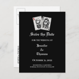 Carte Postale Faire-part Elégant mariage halloween enregistrer la date cart