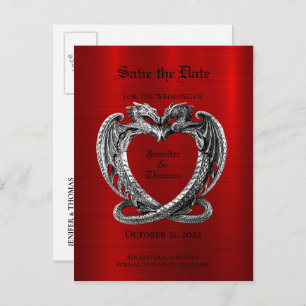 Carte Postale Faire-part Elégant mariage halloween enregistrer la date cart