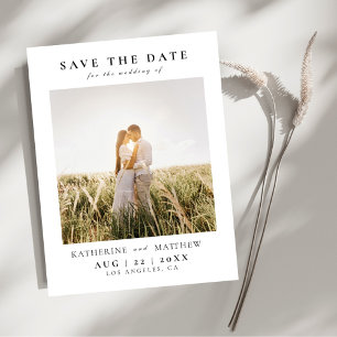 Carte Postale Faire-part Élégant Mariage Photo Moderne Enregistrer La Date