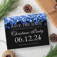 Élégant Noël Enregistrer La Date Lumière Bleue