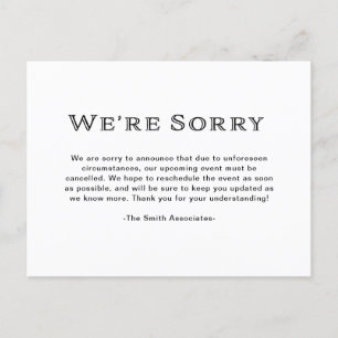 Carte Postale Faire-part Élégant noir et blanc de base