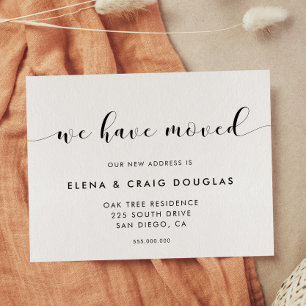 Carte Postale Faire-part Elégant noir et blanc Nous avons déménagé faire-pa