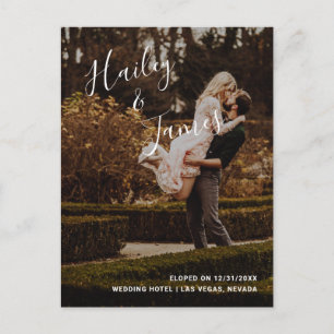 Carte Postale Faire-part Élégant Photo Mariage moderne