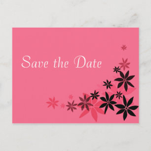 Carte Postale Faire-part Élégant rose fleuri décoratif enregistrer la date